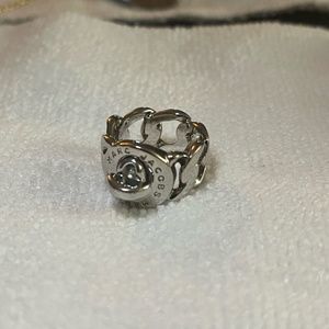 Marc Jacobs Silver Turnlock Chain Ring